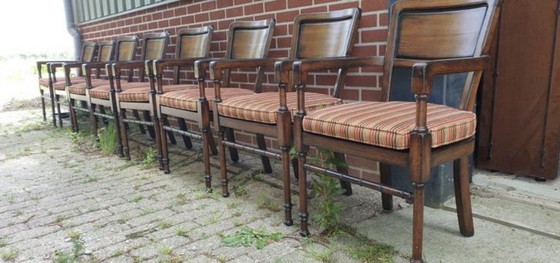 Image 1 of 8 fauteuils de salle à manger anciens RAC Royal