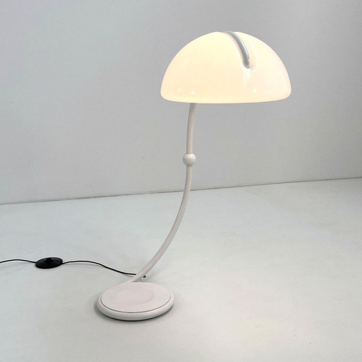 Witte Serpente vloerlamp van Elio Martinelli voor Martinelli Luce, jaren 70