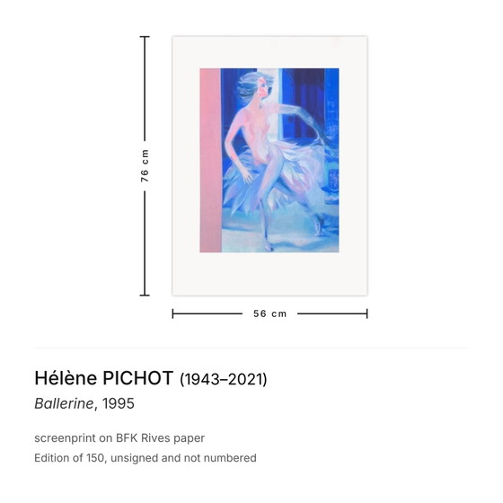 Image 1 of Hélène PICHOT Serigrafía bailarina 1995