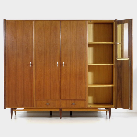 Image 1 of Vintage mid-century 4-door teak closet, 1960s