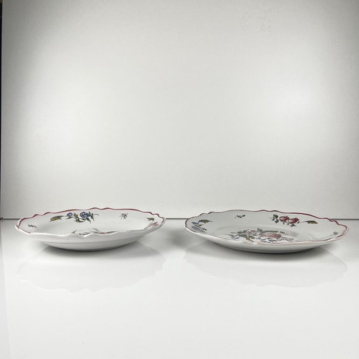 Set aus 2 handbemalten Keramikschalen mit Blumenmuster