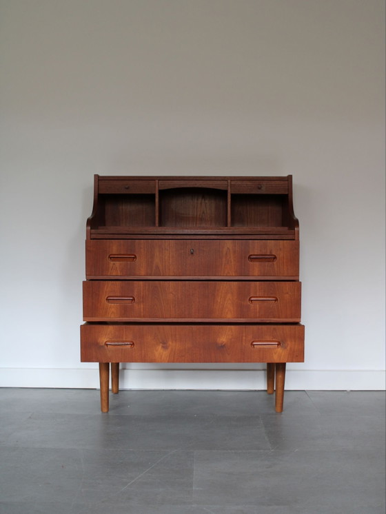 Scrittoio danese vintage in teak, Armadi a muro, Legno, Marrone (foto 3 di 9)