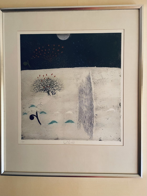 Triptyque rare - Gravures en couleurs signées à la main par Pavel Sukdolák (1925–2022) – Objets d'art, Glass (photo 6 of 8)