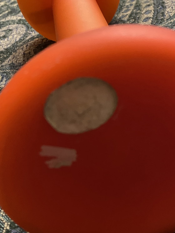 Image 1 of Vase Carlo Moretti en satin orange et blanc 24,5 cm