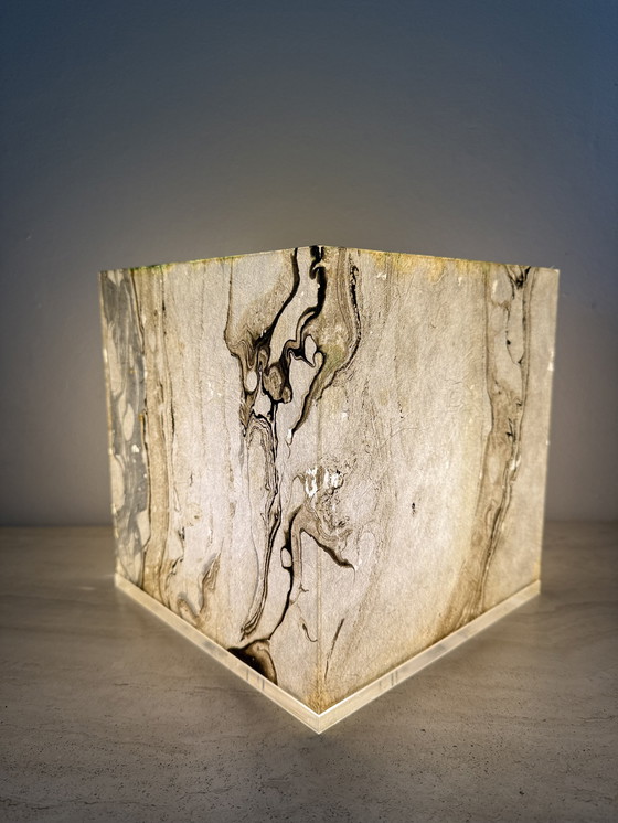 Image 1 of Mid-Century Design Lucite Cube Table Lamp, 1970’s