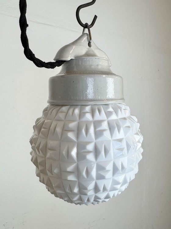 Image 1 of Vintage witte porseleinen hanglamp, jaren 70