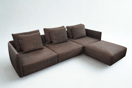 Image 1 of Wunderschönes, exklusives, modulares Minotti Milano Sofa/Chaiselongue im schlanken Design