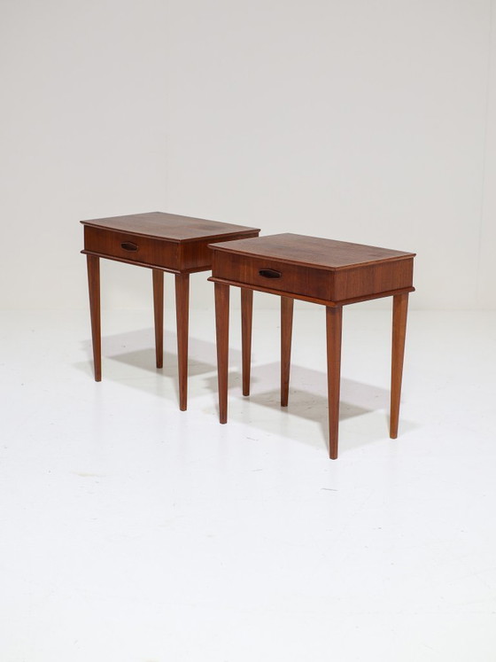Image 1 of Set di comodini vintage danesi in teak degli anni '60