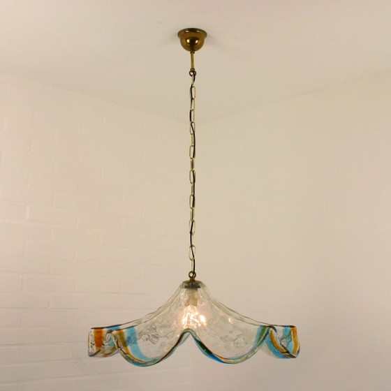 Image 1 of Lámpara colgante grande de cristal de Murano soplado a mano | Italia | Década de 1970 | Diseño de vidrio orgánico