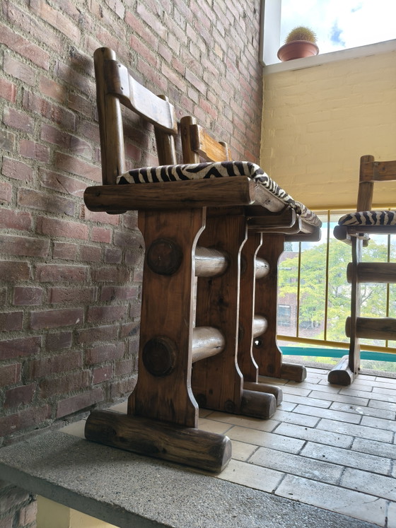Image 1 of Mid-century modern vintage design brutalist bar stools