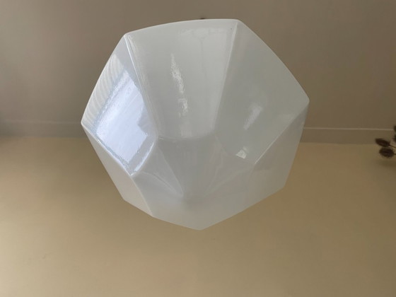 Lamp Pendant lamp Art Deco Bauhaus Opaline French – Glass, Iron (photo 8 of 11)