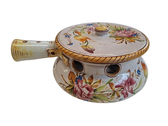 Image 1 of Hand-Painted Ceramic Warmer – Deruta Style – Vintage Collectible