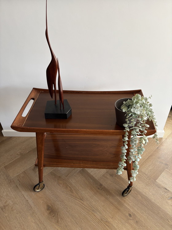 Image 1 of Vintage OPAL houten Barwagen / Serveerwagen - Jaren 50