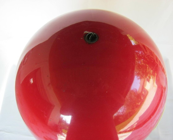 Image 1 of Vintage Space Age "Pop" Mushroom Table Lamp – Red & Acrylic (60s/70s).