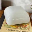 Lampada da parete/soffitto quadrata antica in vetro opalino bianco, 20 cm