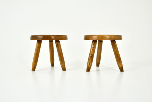 Tabourets "Berger" de Charlotte Perriand, 1950, ensemble de 2