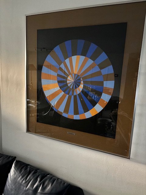 Vasarely Olympia 1972 Siebdruck – kunst, Glass, Metal (photo 2 of 5)
