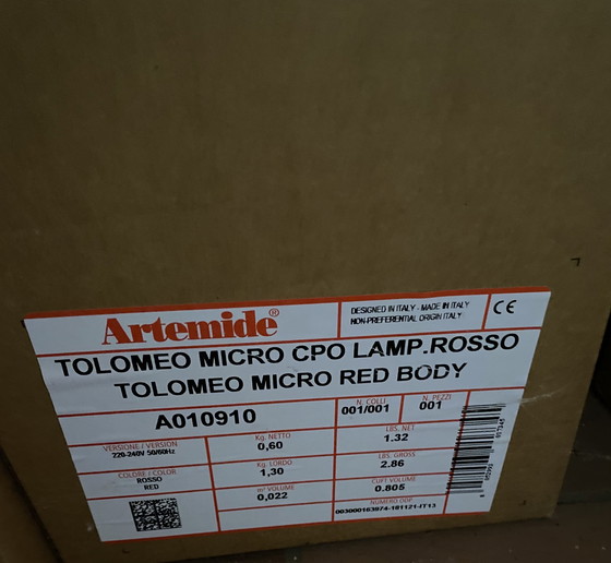 Image 1 of Artemide tolomeo micro wandleuchte rot