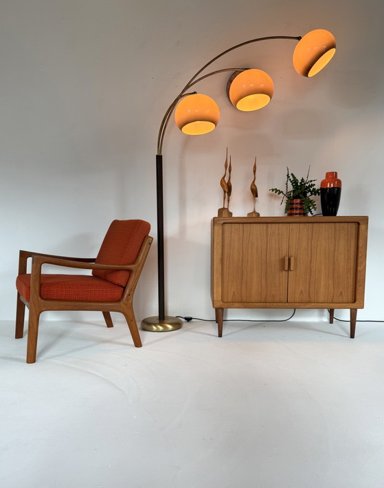 Vintage Triple Messing Mushroom Booglamp, Dijkstra ‘70 – Dijkstra Lampen, Vloerlampen, Brass, Metal (photo 14 of 15)