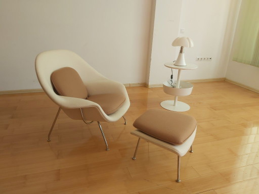 Silla de útero y otomana Knoll Eero Saarinen