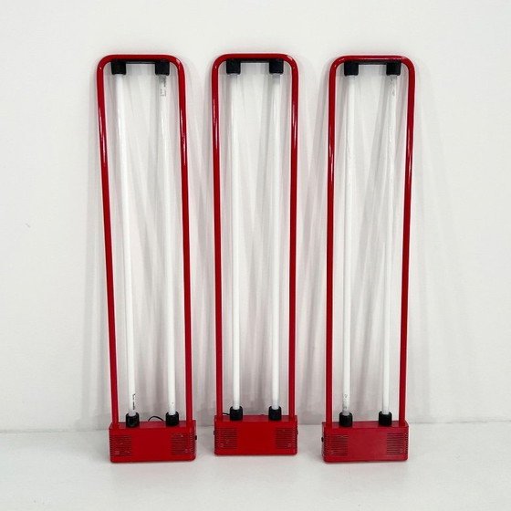 Image 1 of Red Double Neon Lamp by Gian N. Gigante for Zerbetto, 1980s
