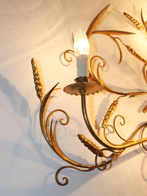 Image 1 of Imposante applique murale Hans Kögl, 8 feux, 70’s.