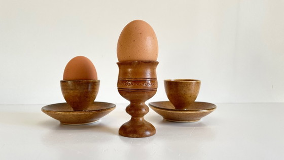 Ceramic and Wood EGG CUPS VINTAGE – Crockery (photo 4 of 15)