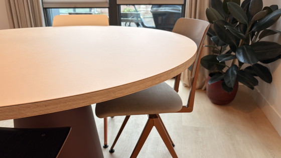Image 1 of Mesa de comedor redonda de linóleo Faust de 130 cm - contrachapado de abedul