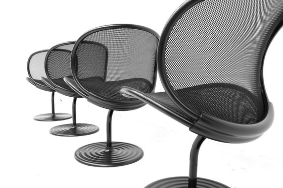 Image 1 of Come nuove! Set vintage di 4 sedie O-Line, disegnate dal Prof. Herbert Ohl per Wilkhahn nel 1982, in condizioni da museo!