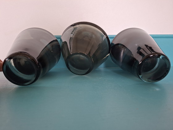 Image 1 of Set of 3 mouth-blown vases - model Gheata - smoke