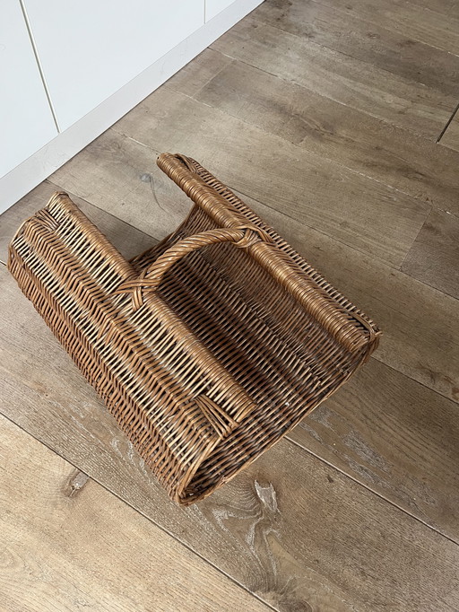 Rieten brandhout tijdschriften mand Scandinavisch