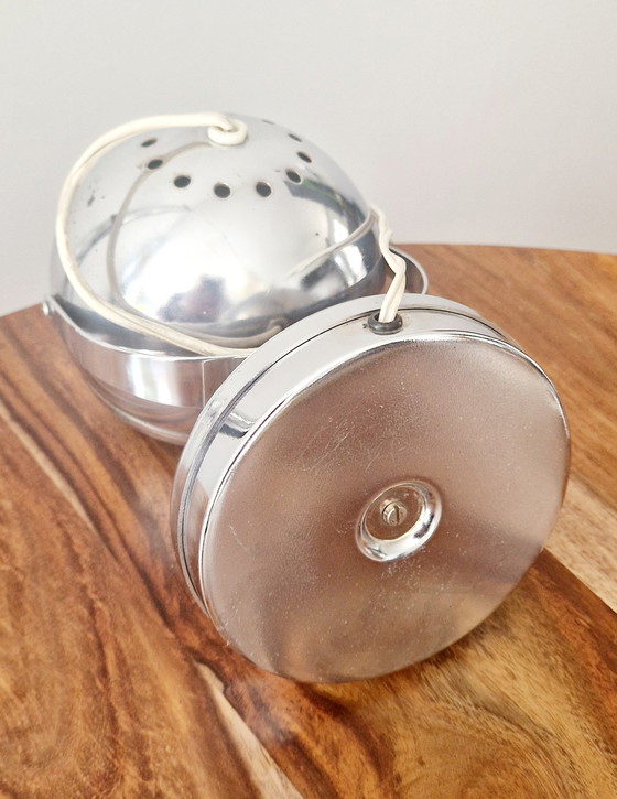 Image 1 of Pair of Space Age Style Chrome Lamps 1960