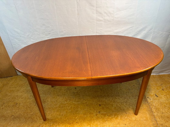 Mid-Century Modern Teak Extending Dining Table, 1960 Danish-Inspired Design • Scandinavian Influence •, Wood (photo 3 of 10)