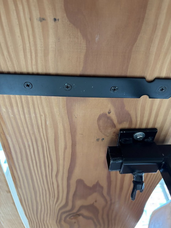 Image 1 of Op maat gemaakte opvouwbare houten bartafel op wielen