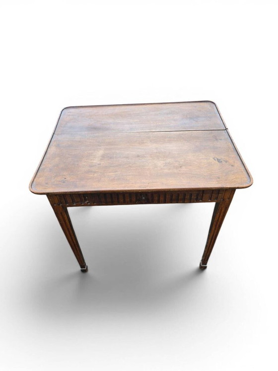 Table à Jeux Ancienne Style Louis XVI en Bois Patiné – Wood (photo 3 of 5)