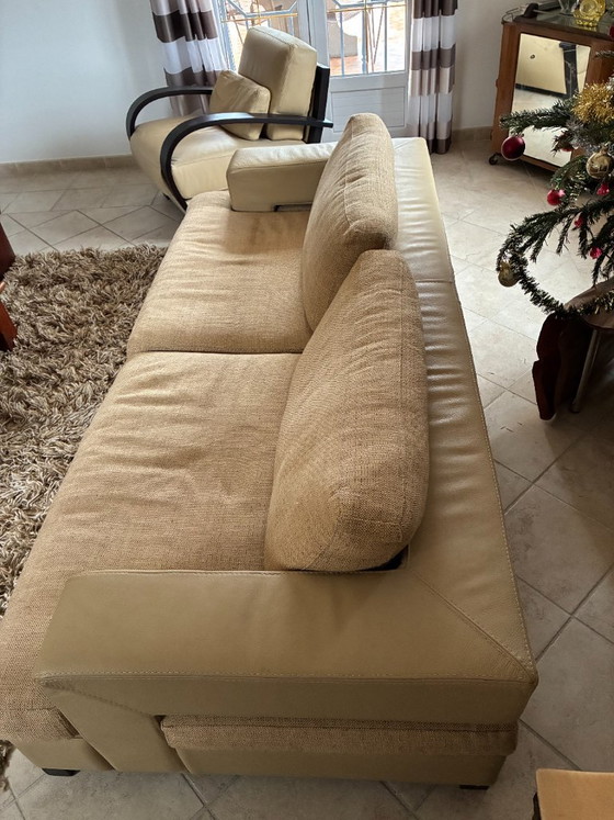 Roche Bobois Leather and Fabric 1 Three-Seater Sofa – 3-5 seaters, Textile (photo 2 of 5)