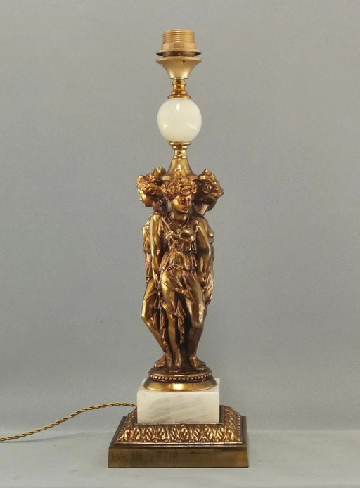 Lámpara de sobremesa vintage Deknudt 3 graces