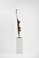 Abstrakte geschweißte Eisenskulptur des österreichischen Künstlers Edwin Neyer, signiert E.N. und datiert 1973.