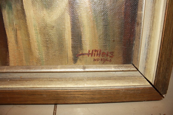 Image 1 of Virgen con el Niño - Pintura al óleo original firmada por Hillers