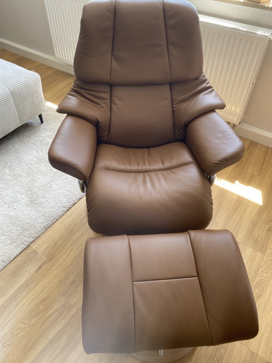 Image 1 of Stressless Reno (Gr. S) Leder Velaro Caramel | Signature Base | WIE NEU + Rechnung
