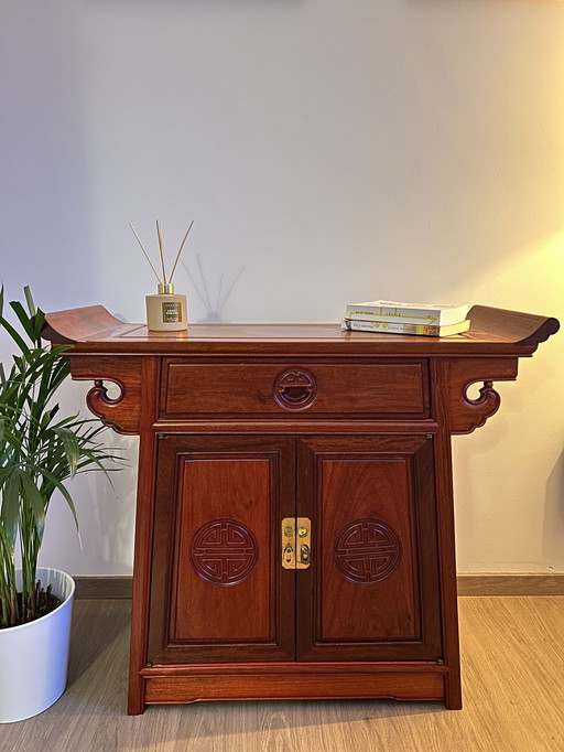 Prachtige Oosterse Rozenhouten Console