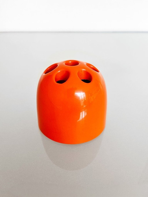 Portalápices vintage Artemide Dedalino con diseño naranja