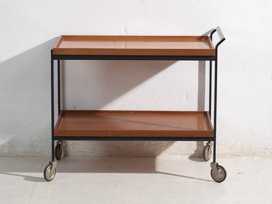 Carrito de servicio antiguo OPAL – Alemania, circa 1960 – Carritos de bar, Wood, polished steel (photo 28 of 40)