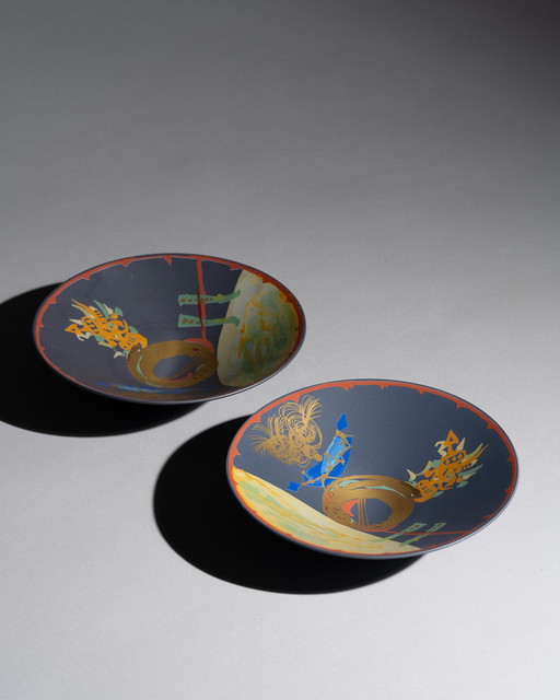 Duo "Liguria" Gilbert Portanier Rosenthal Artist Porcelain Bowl Piatto da portata