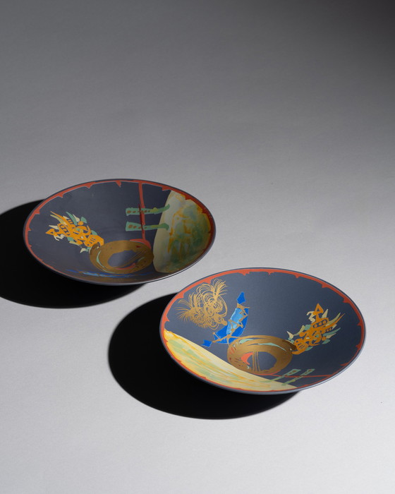 Image 1 of Duo „Liguria“ Gilbert Portanier Rosenthal Künstler Porzellanschale Servierteller