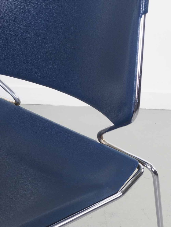 Image 1 of Set Of 4 Blue Matrix Chairs - T. Tolleson - Matrix Krueger