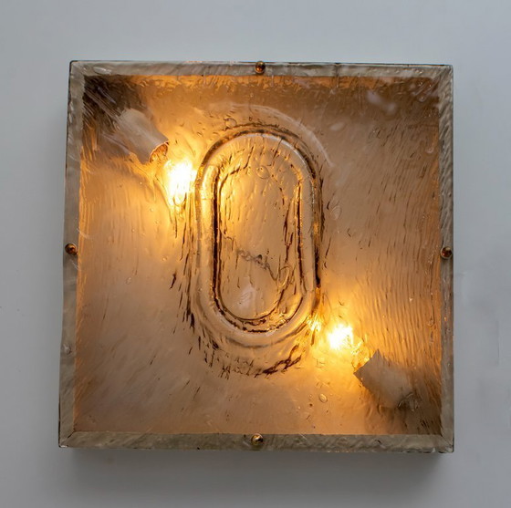 Image 1 of Vier Toni Zuccheri Mid Century Moderne Murano glazen wandlampen voor Venini, 1960