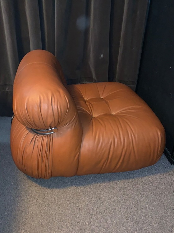 Image 1 of Fauteuil vintage Soriana en cuir, signé Afra et Tobia Scarpa pour Cassina