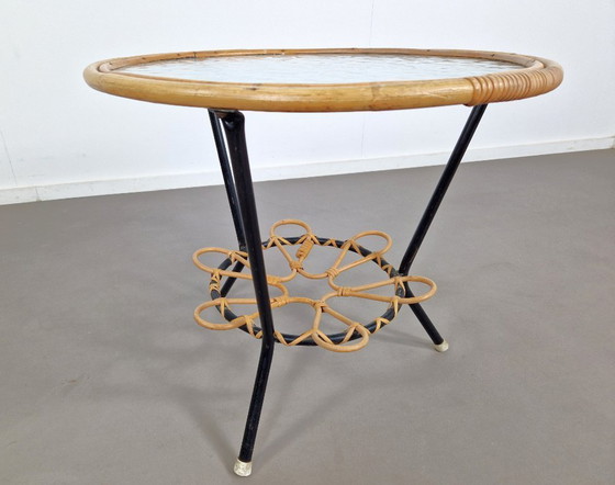 Image 1 of Rohé Noordwolde | Rattan-Beistelltisch | 1960er Jahre