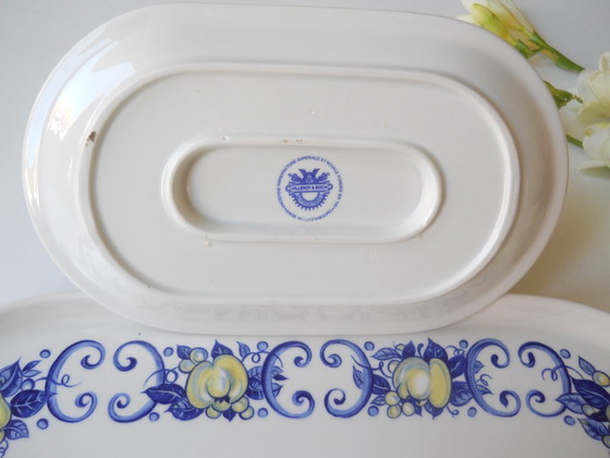 Image 1 of Plat de service vintage Villeroy & Boch Cadiz, assiette à gâteau et saucière